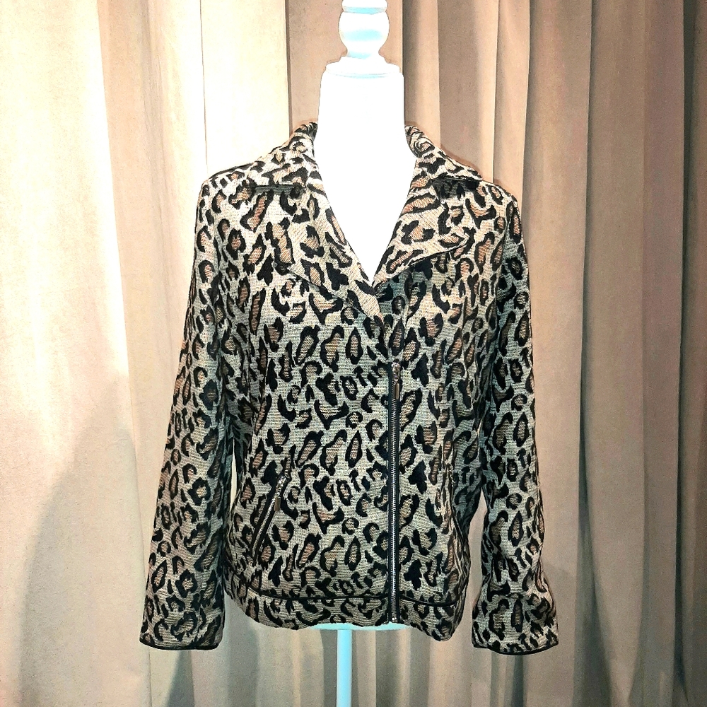 Chico's leopard 🐆 print moto jacket
